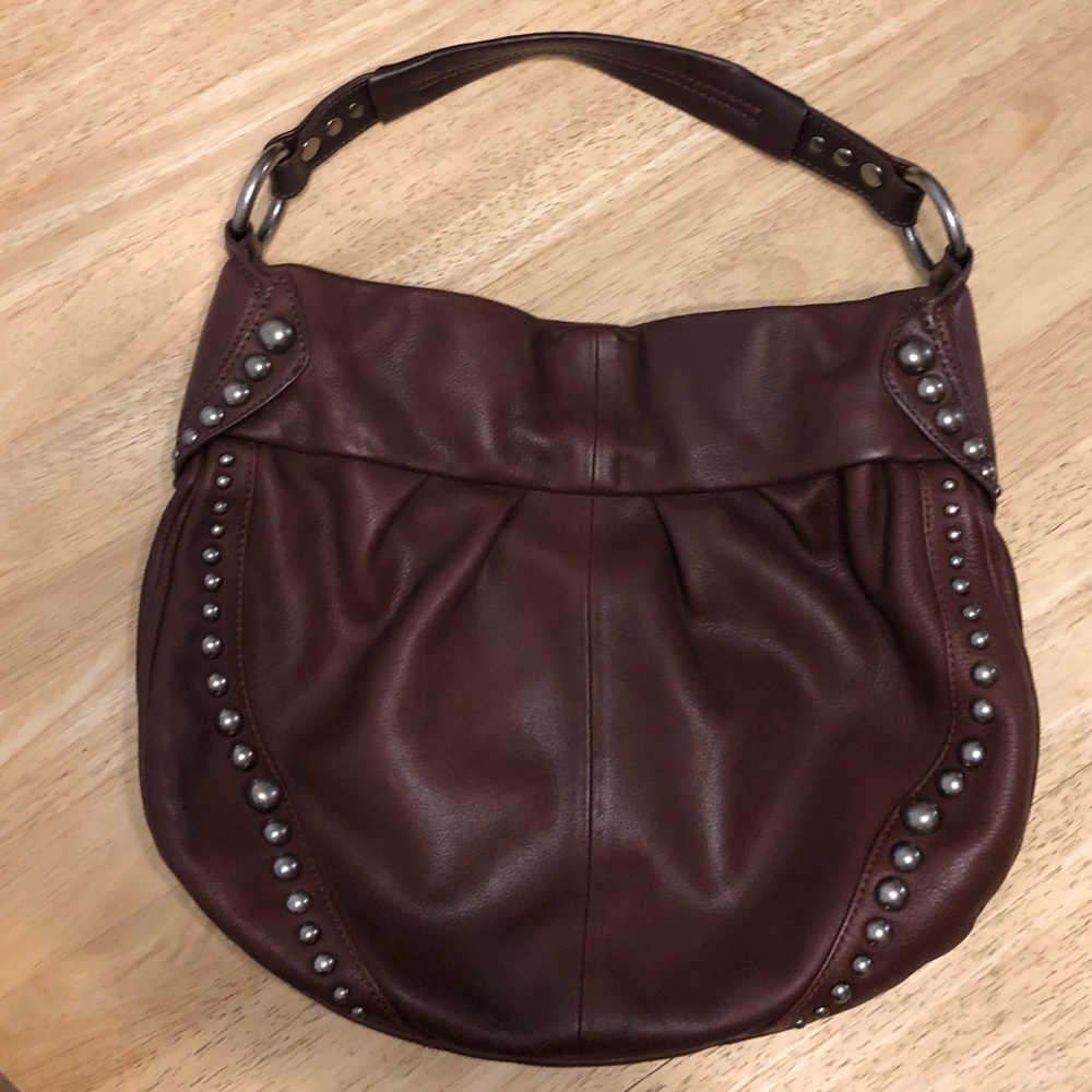B. Makowsky Brown Studded handbag
